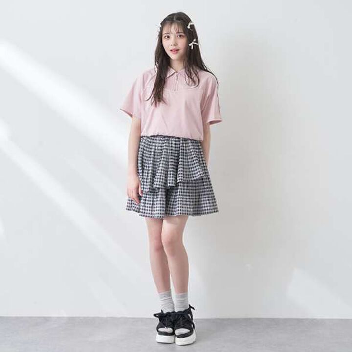 Lame Piping Half-Zip T-Shirt,Navy, medium image number 9