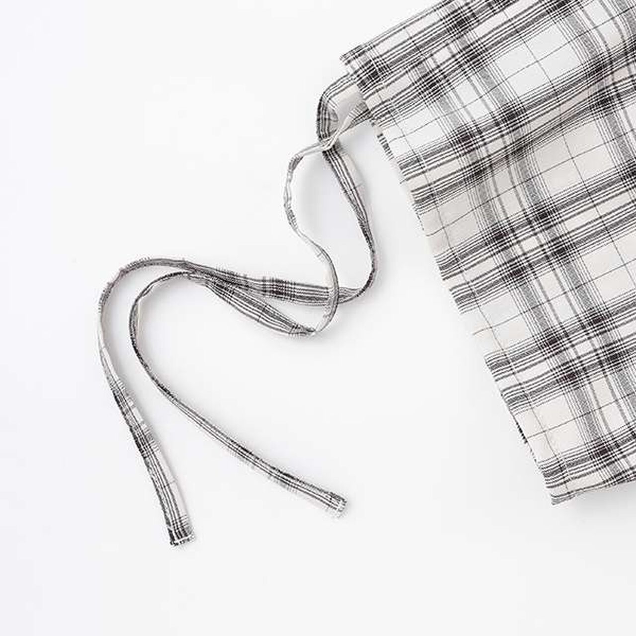 Drawstring Short-Sleeve Checkered Shirt,Blue, large image number 13