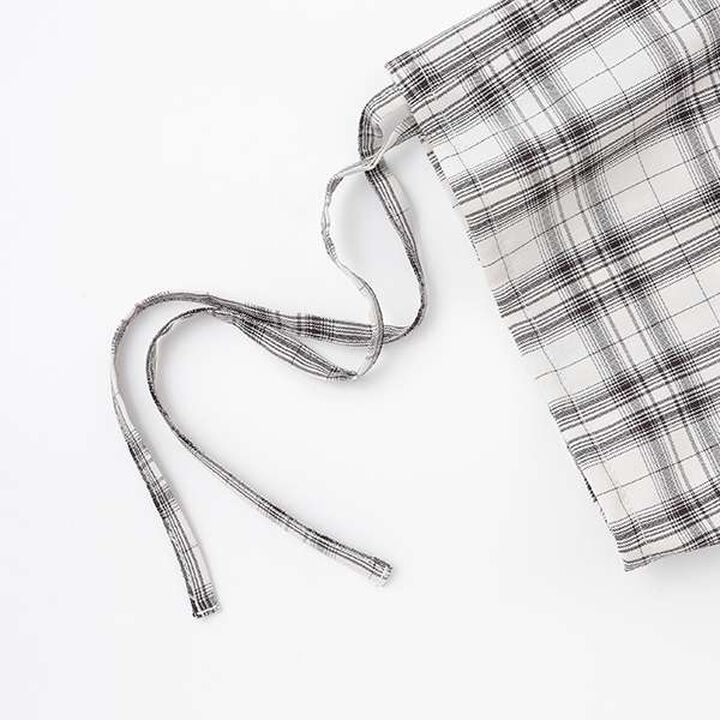 Drawstring Short-Sleeve Checkered Shirt,Blue, medium image number 13