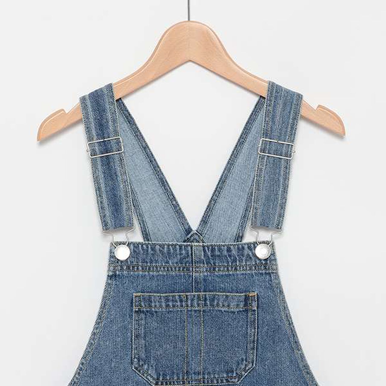 Denim Jumper Dress,Sax blue, large image number 13