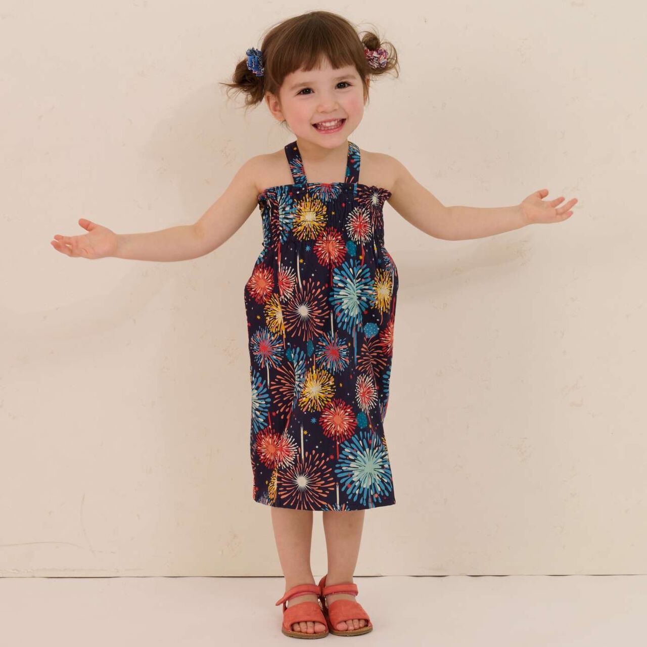 Yukata Set with Fireworks Pattern,Pearl white, large image number 23