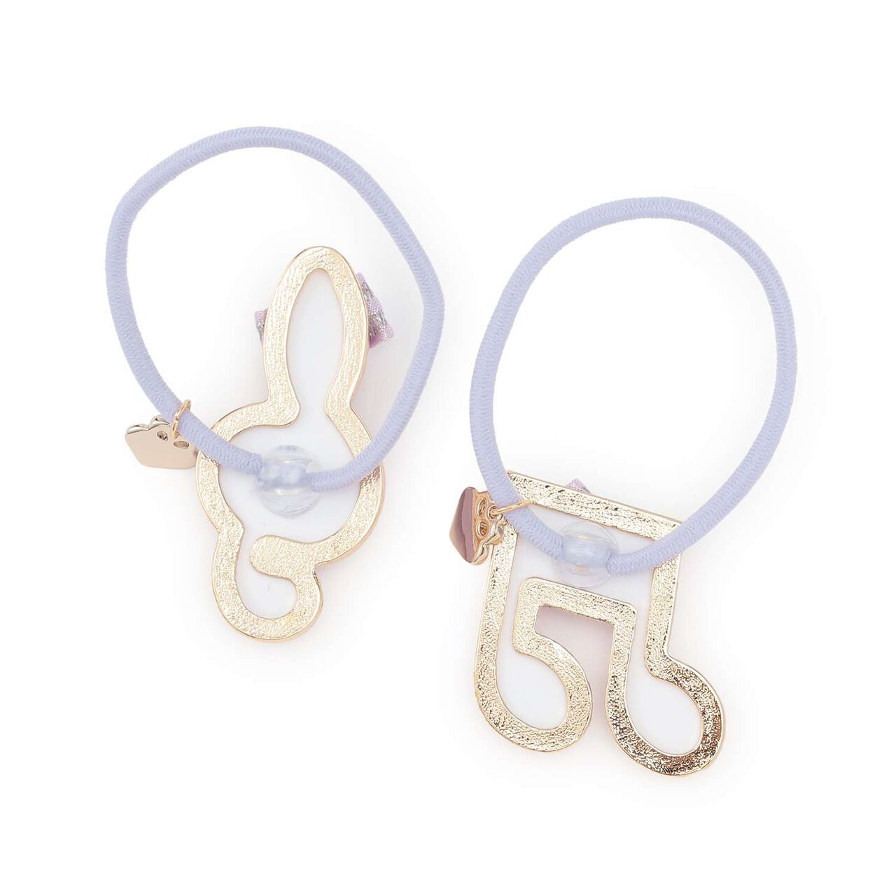 Musical Note Hair Ponytail Holder 2-Piece Set,Black, large image number 1