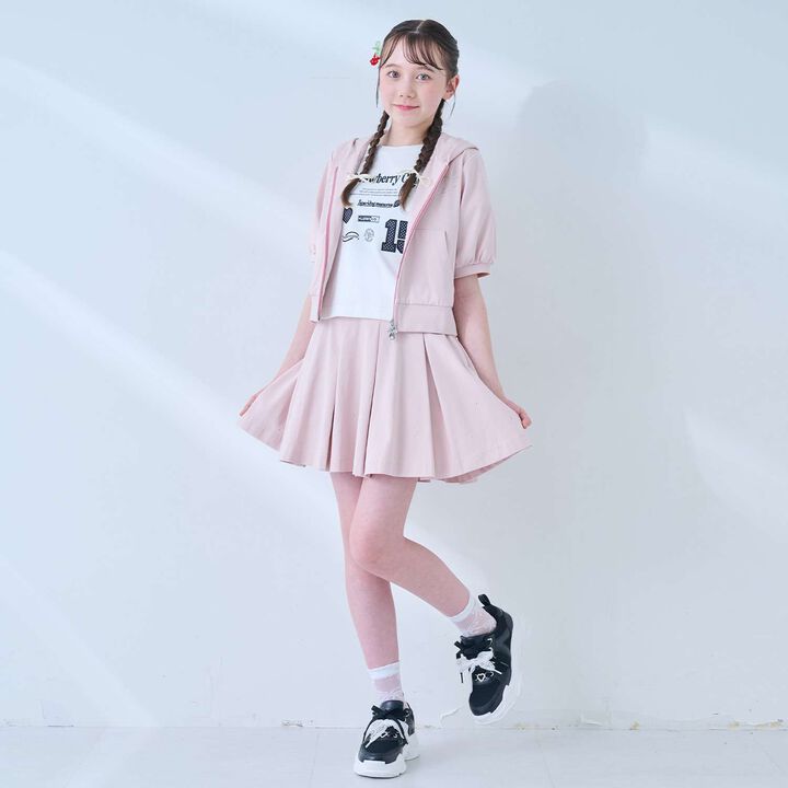 [Cool Touch & UV Protection] Rhinestone Sparkling Logo Zip Parka Outfit Set,Gray, medium image number 9
