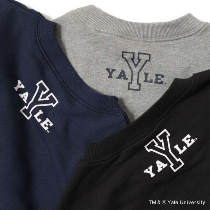 [YALE] Front Football Logo Print Sweatshirt,Navy, medium image number 9