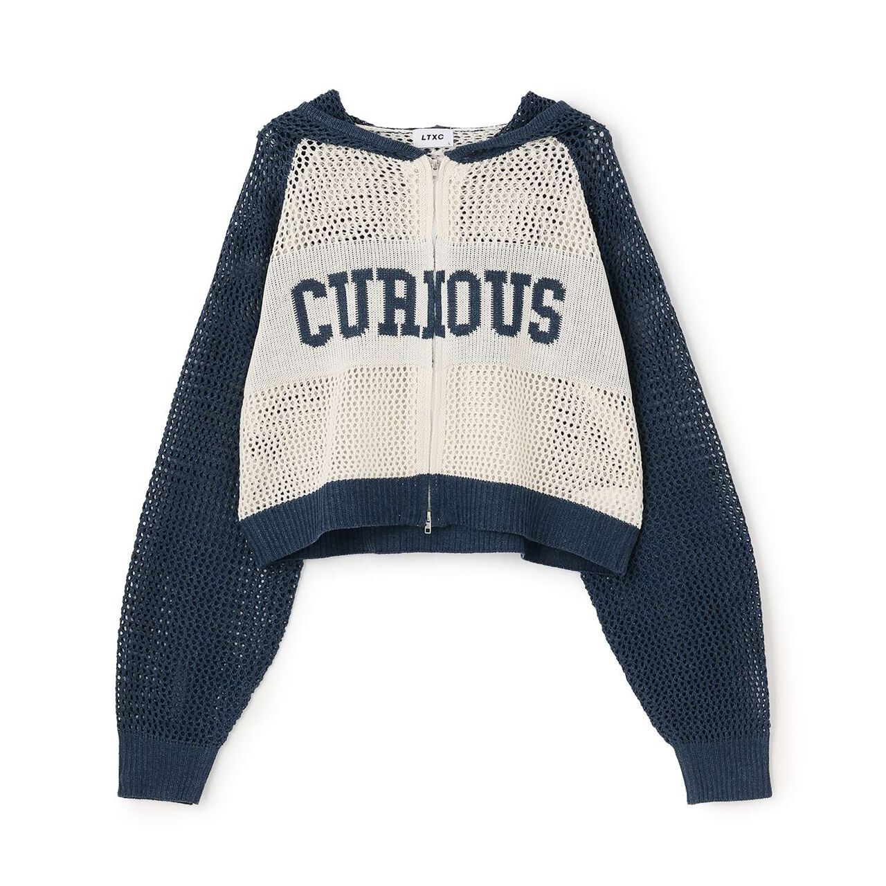 LTXC Washable Mesh Knit Zip Parka,Brown, large image number 7