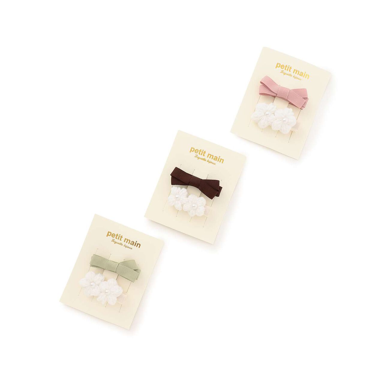 Flower Ribbon Hair Clips 2-Pack,Light green, large image number 3