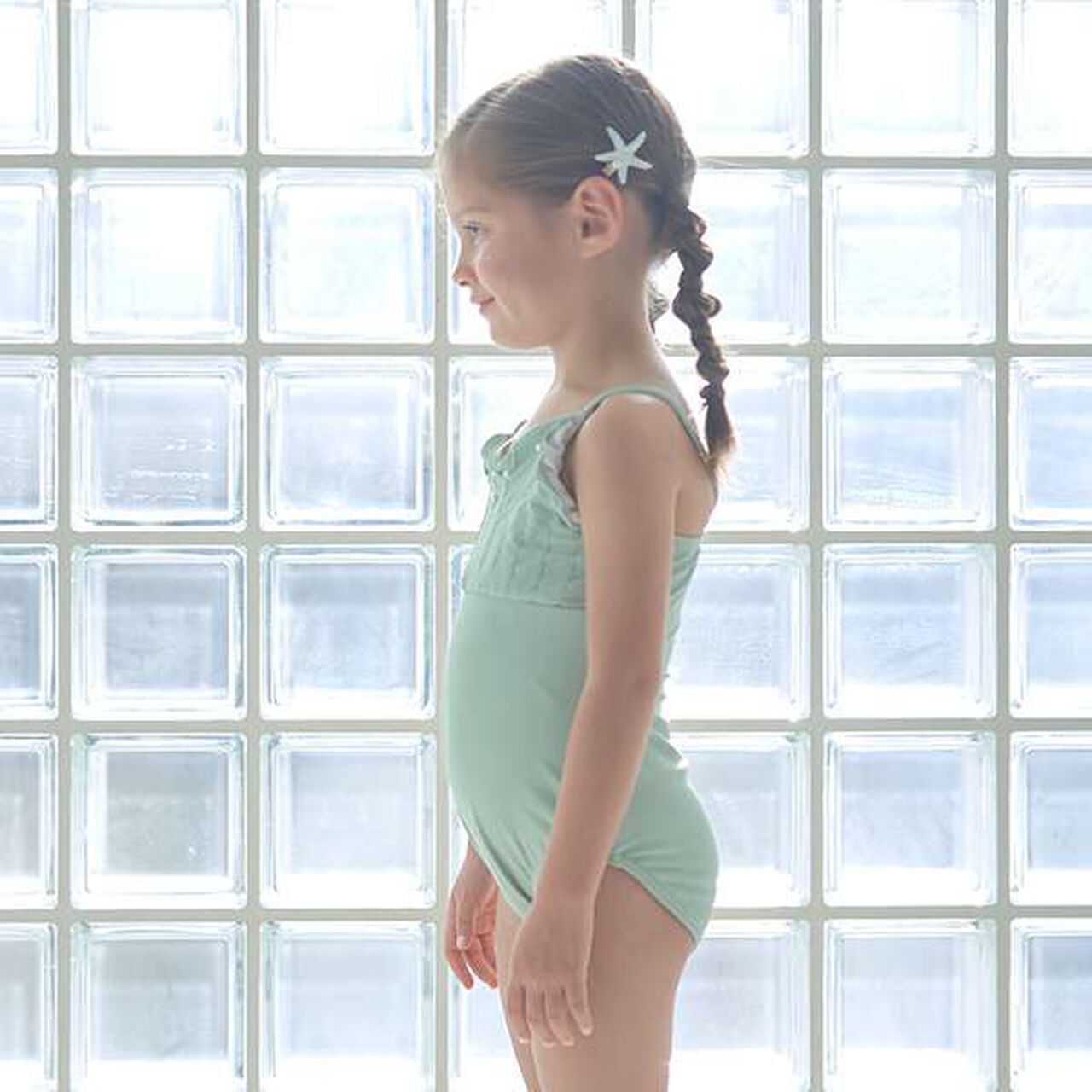 [SWIM] Pearl-Accented Mermaid One-Piece Dress,Mustard, large image number 5