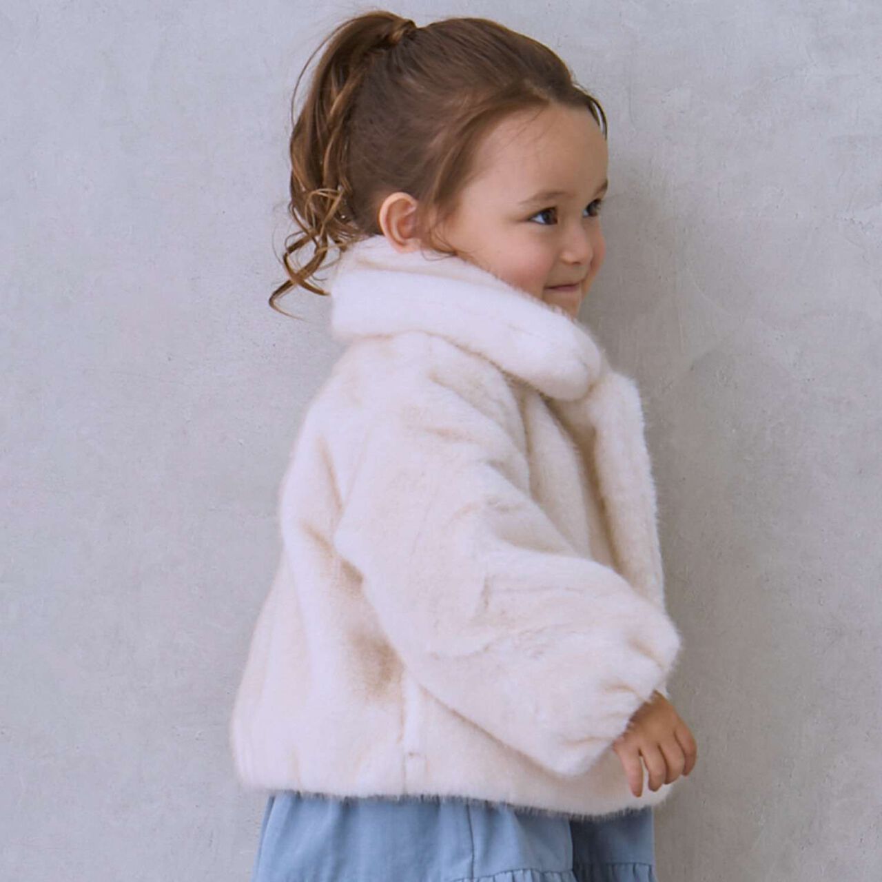 [Link] Faux Fur Jacket,Ivory, large image number 2