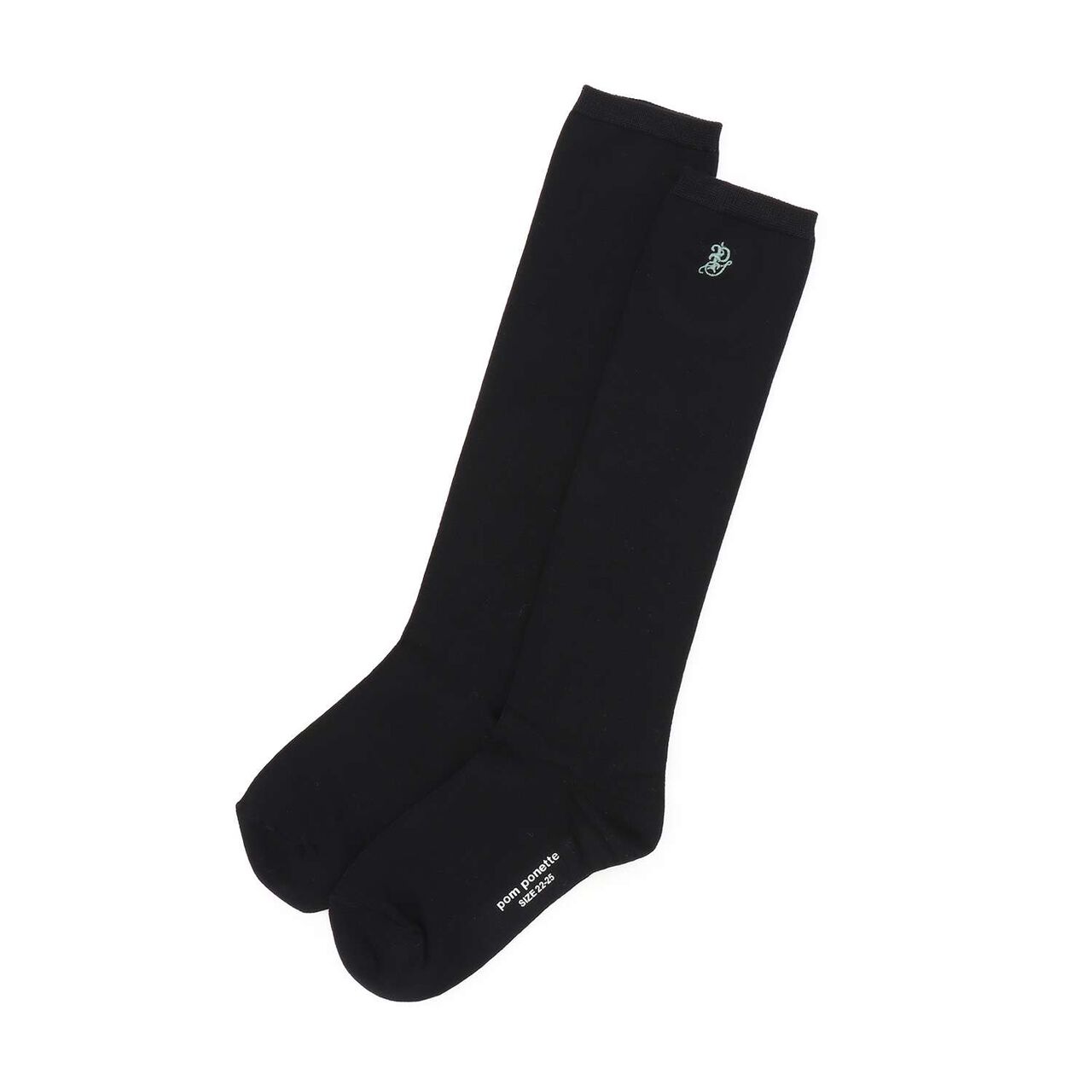 Graduation Attire One-Point Embroidery Knee-High Socks,Emerald green, large image number 0
