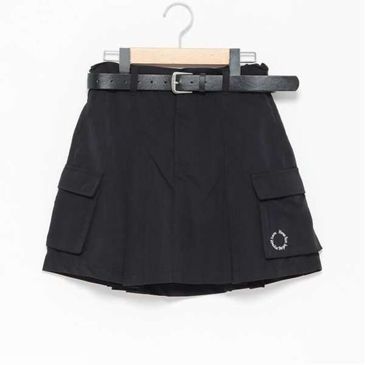 LTXC - Belted Cargo Box Skirt Shorts,Black, medium image number 0