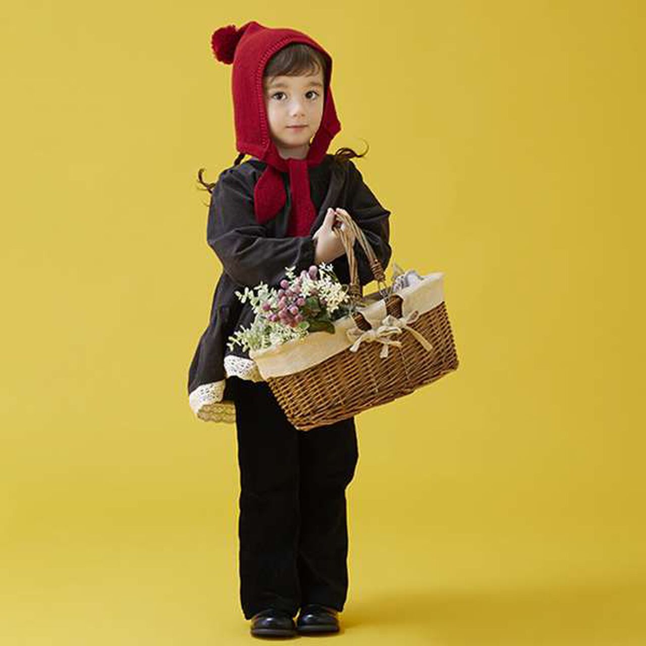 Bonnet-Style Knit Hat,Ivory, large image number 2