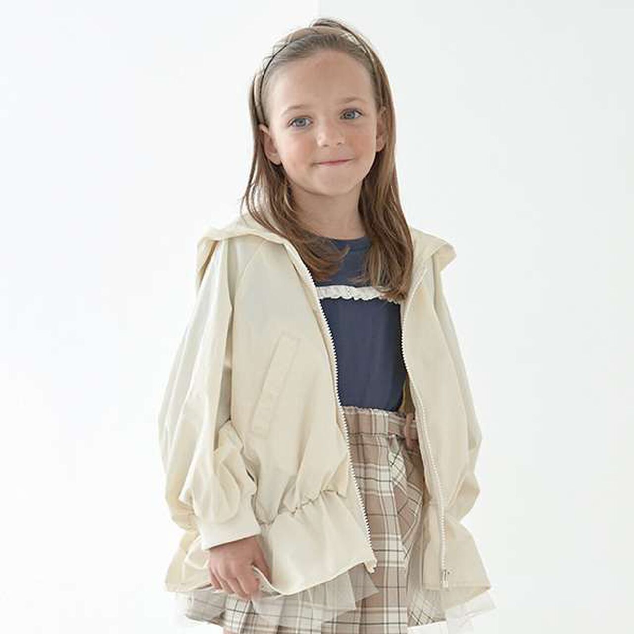 Peplum Silhouette Windbreaker,Black, large image number 18