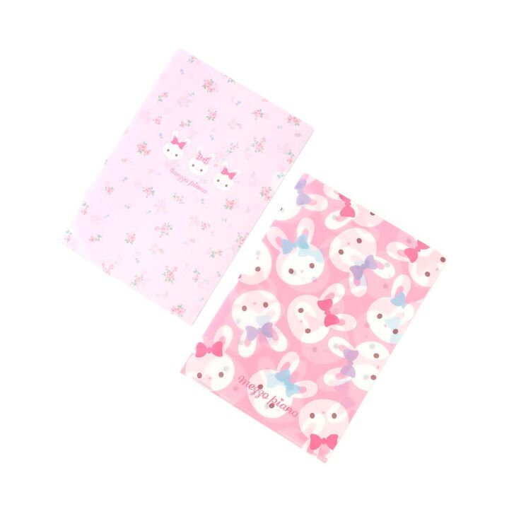 [mezzo piano Adults] Bunny Pattern Clear File 2-Piece Set,, medium