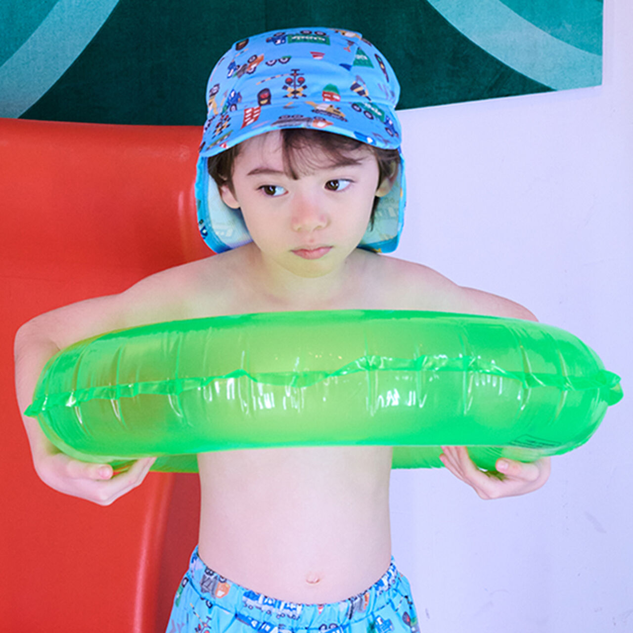 [SWIM] All-Over Pattern Sunshade Cap,Emerald green, large image number 15