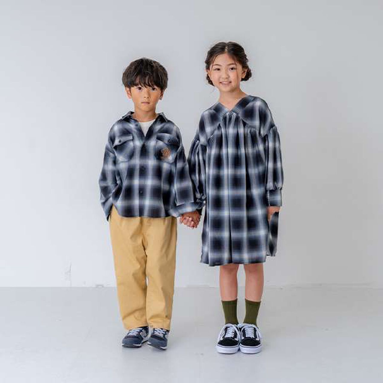 [Link] Ombre Check Emblem Embroidered Shirt,Orange, large image number 3
