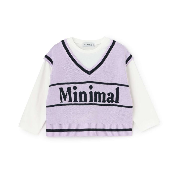 Arael Vest Layered T-Shirt,Lavender, medium image number 12