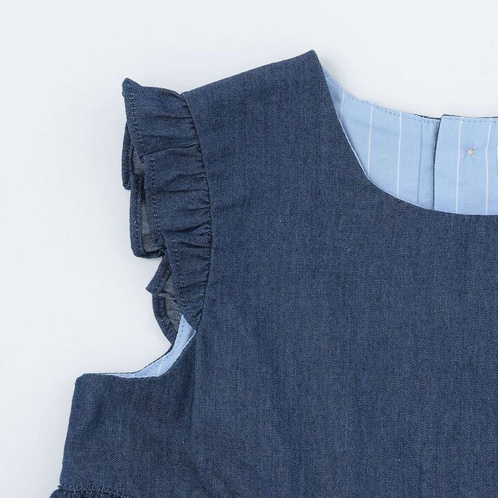 Wild Strawberry Embroidered Jumper Skirt,Navy, medium image number 3
