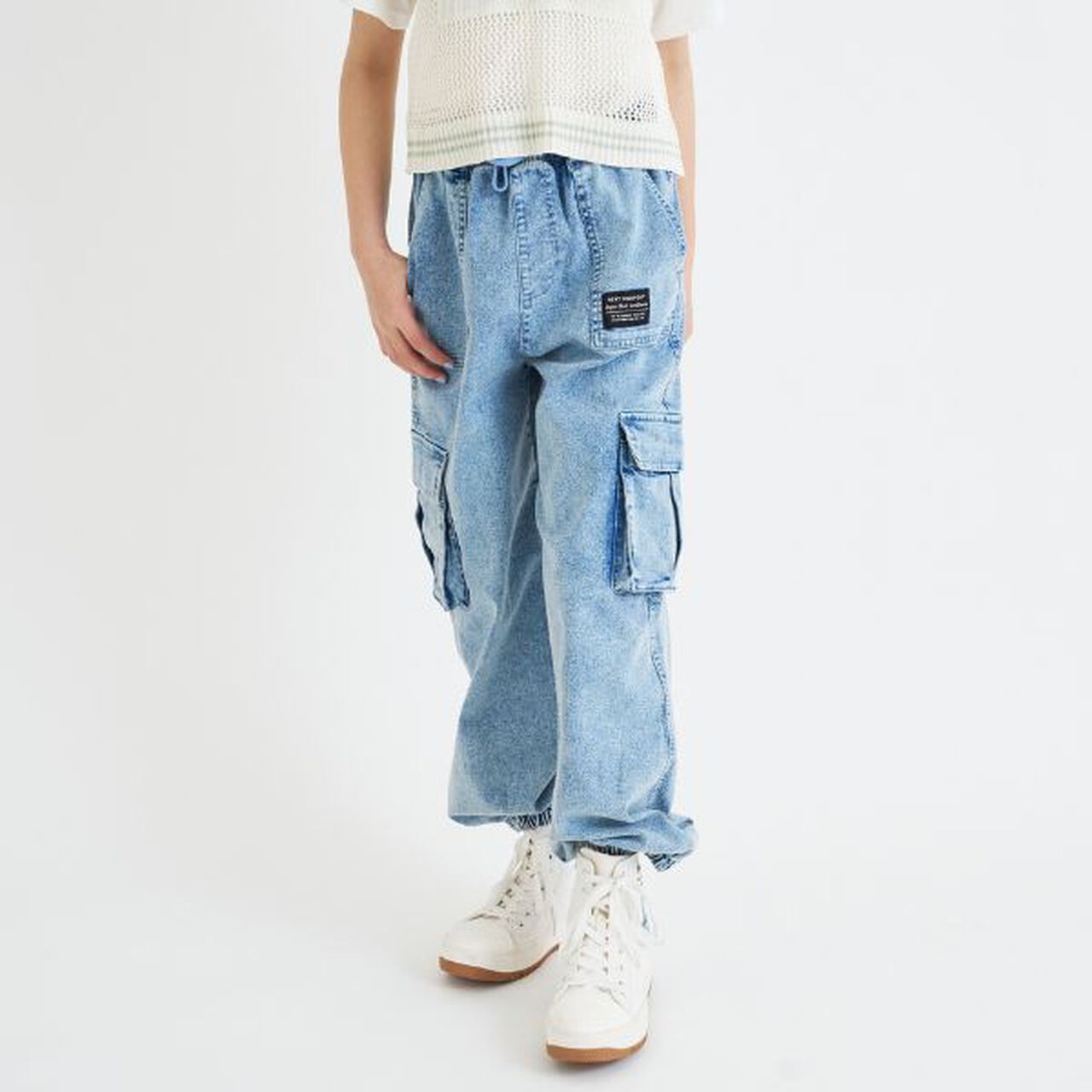 Cool Touch Denim Cargo Pants,Gray, large image number 11