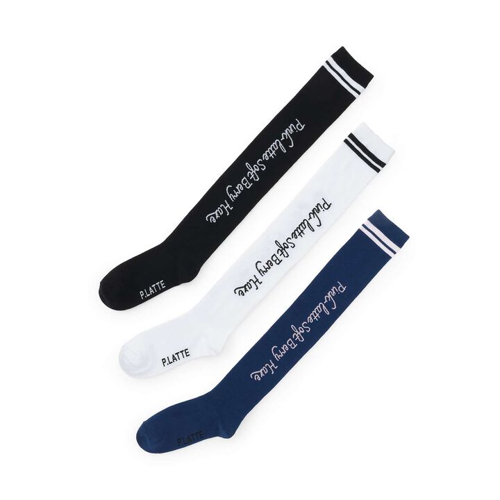[51cm Length] Logo Knee-High Socks,Navy, medium image number 3