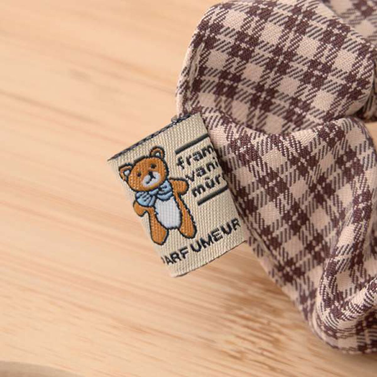 Bear Tag Check Chouchou,Beige, large image number 4