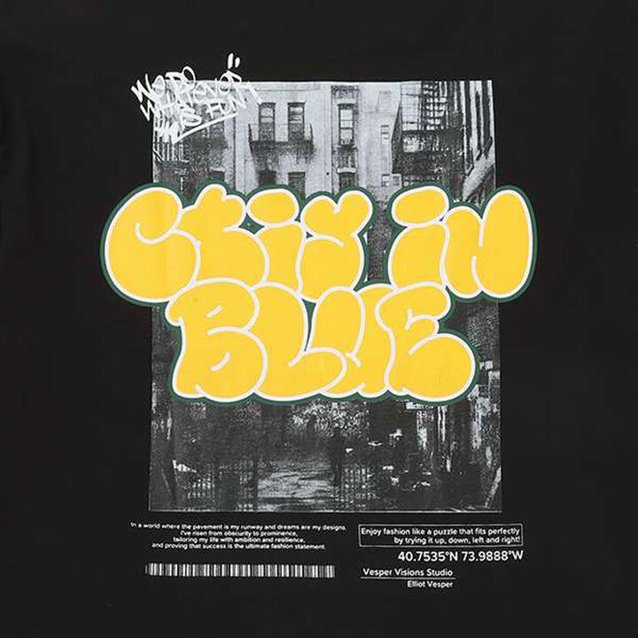 Photography Logo Foam Print Big Short Sleeve T-Shirt,Black, medium image number 11