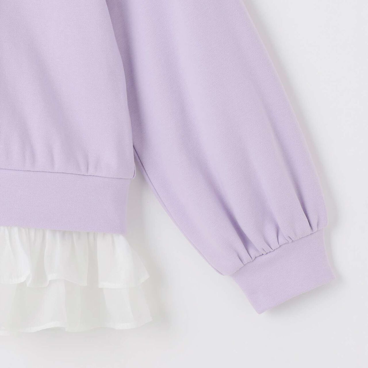 Half-Zip Pullover & Hem Frill Short-Sleeve T-Shirt Set,Lavender, large image number 10