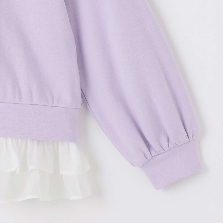 Half-Zip Pullover & Hem Frill Short-Sleeve T-Shirt Set,Lavender, medium image number 10
