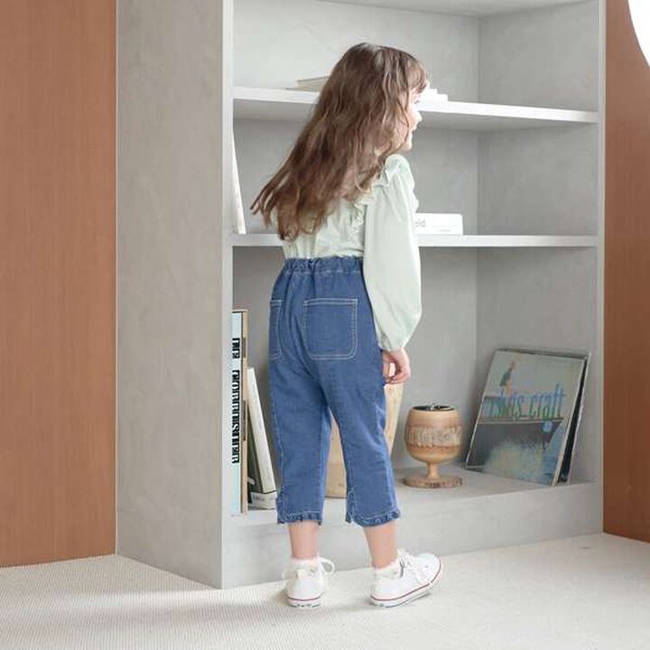 Chibi Frill Stretch Capri Pants,Ivory, medium image number 7
