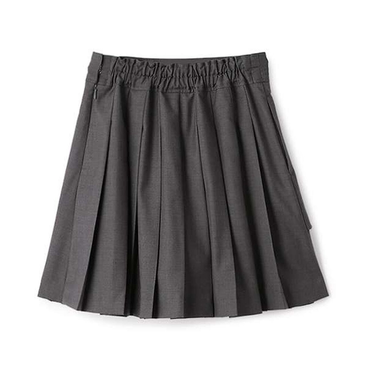 Lace-Up Ribbon Double Layer Pleated Skirt-Pants,Gray, large image number 4