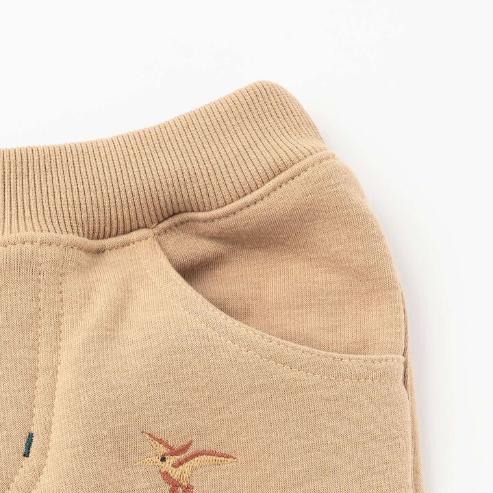 [Restock] Long-Length Straight Pants with Dinosaur Embroidery,Black, medium image number 4