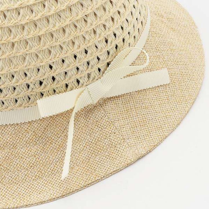 Mixed Material Hat,Beige, medium image number 2