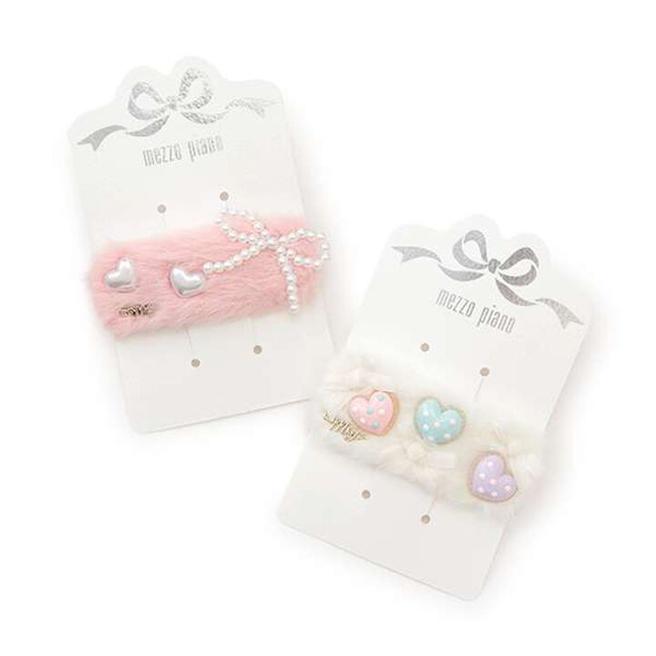 Faux Fur Hair Clip,Off white, medium image number 4