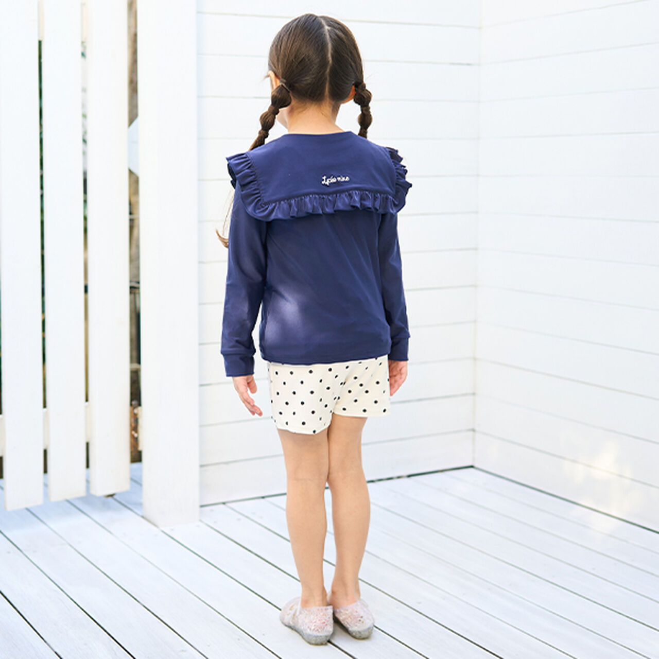 [SWIM] [UV Processing] Sailor Frilled Collar Rash Guard,Sax blue, large image number 3