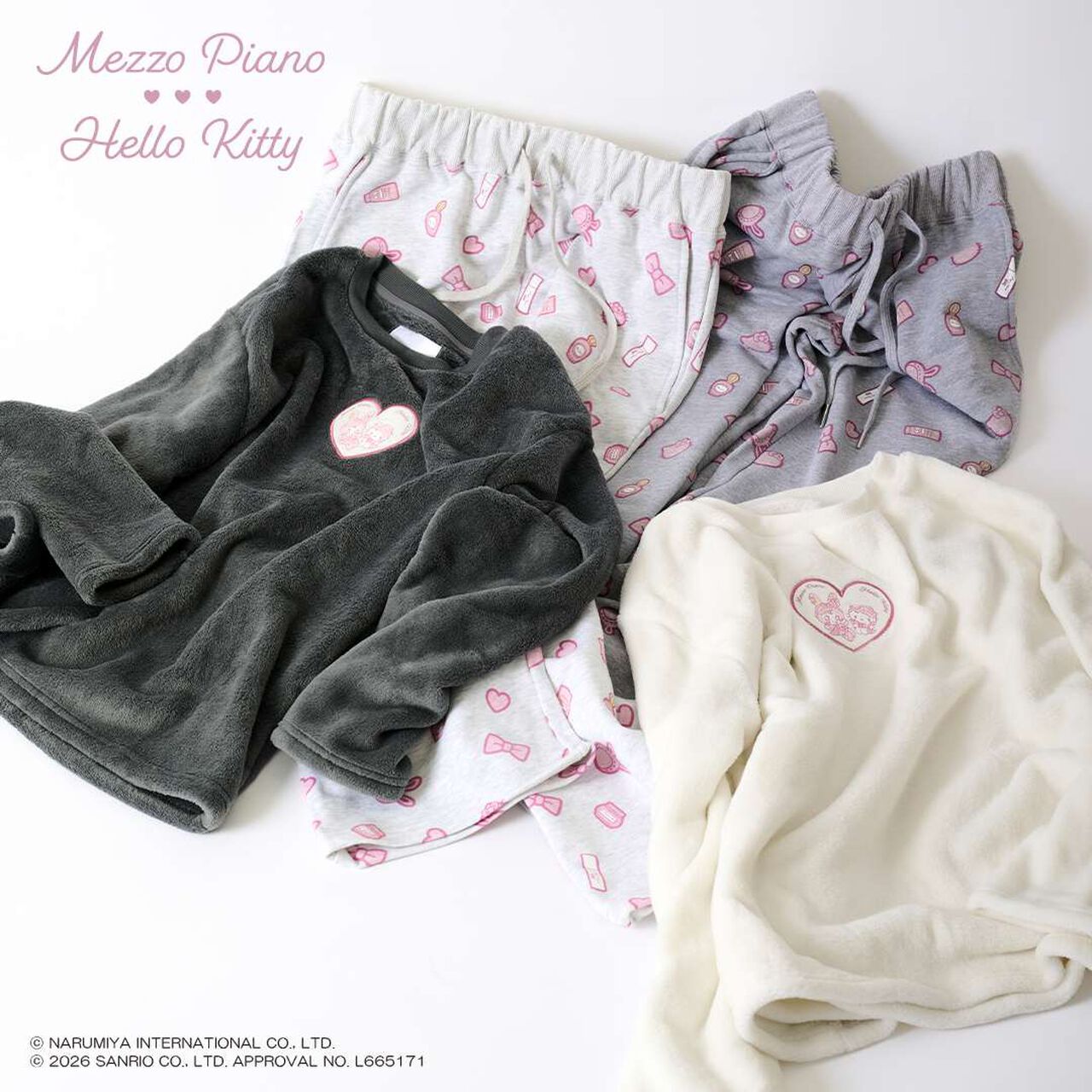 Hello Kitty x Berie-chan Loungewear,Charcoal gray, large image number 13