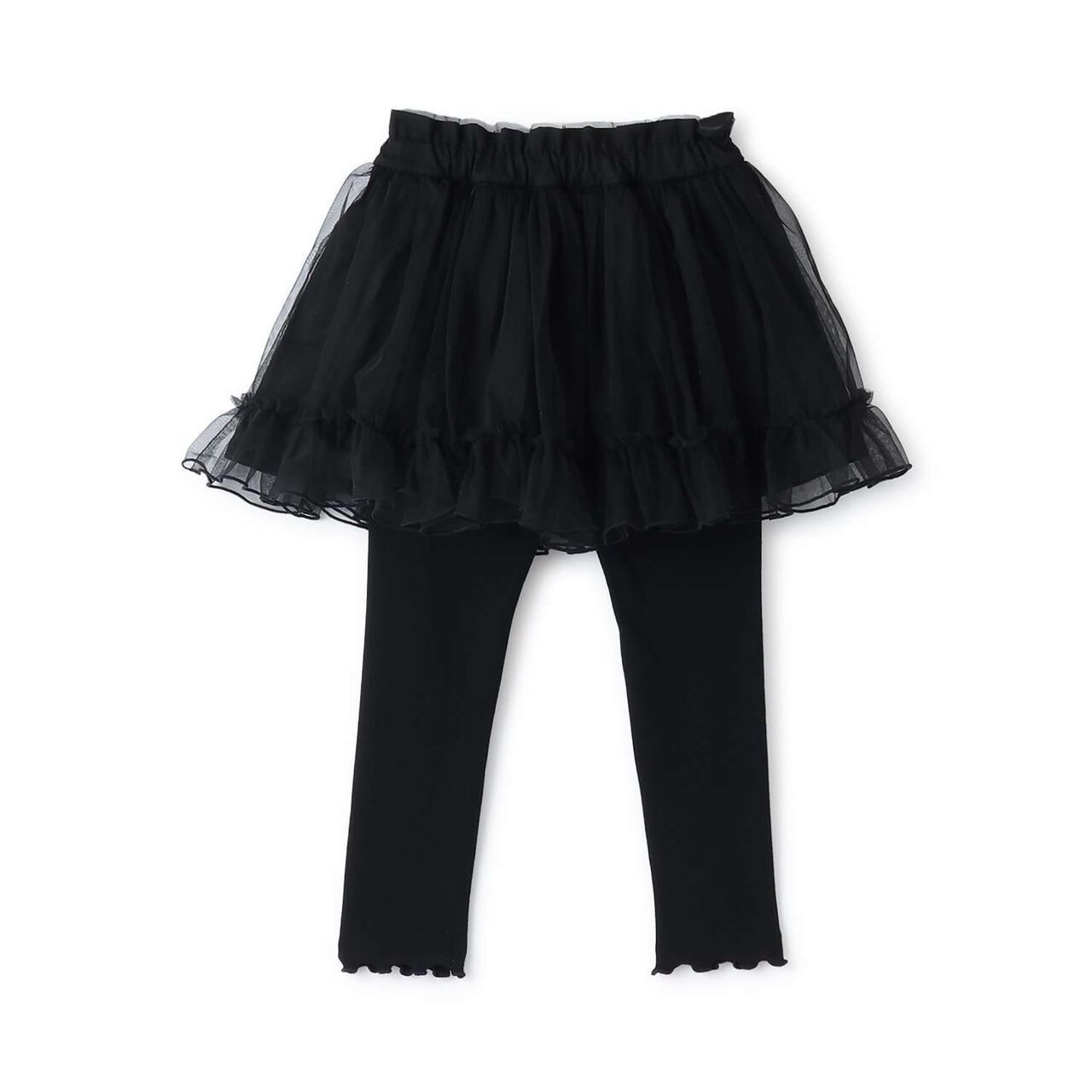 Frilly Tulle Skirt Shorts,Blue gray, large image number 5