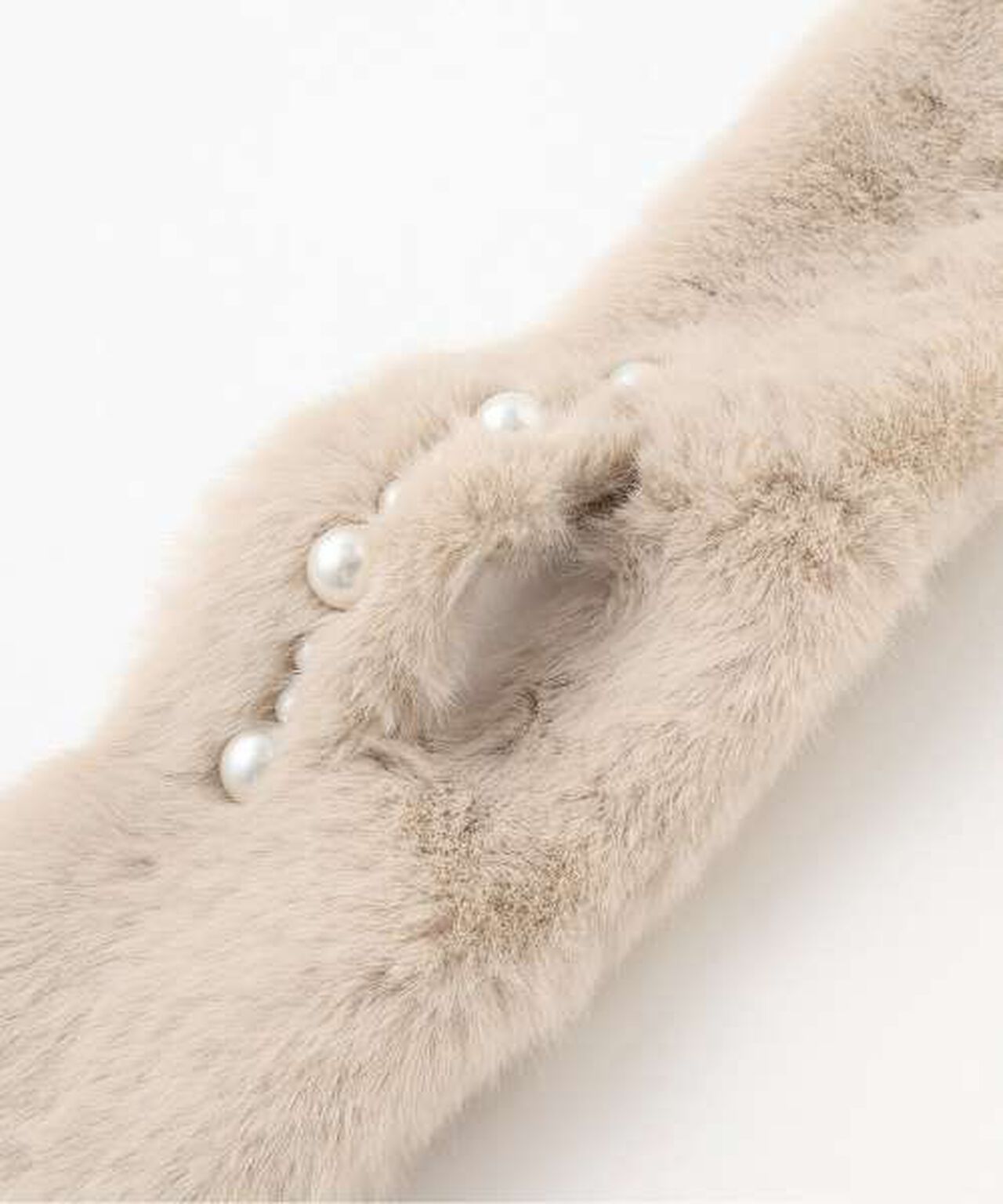 Pearl Line Fur Tippet,Off white, large image number 3