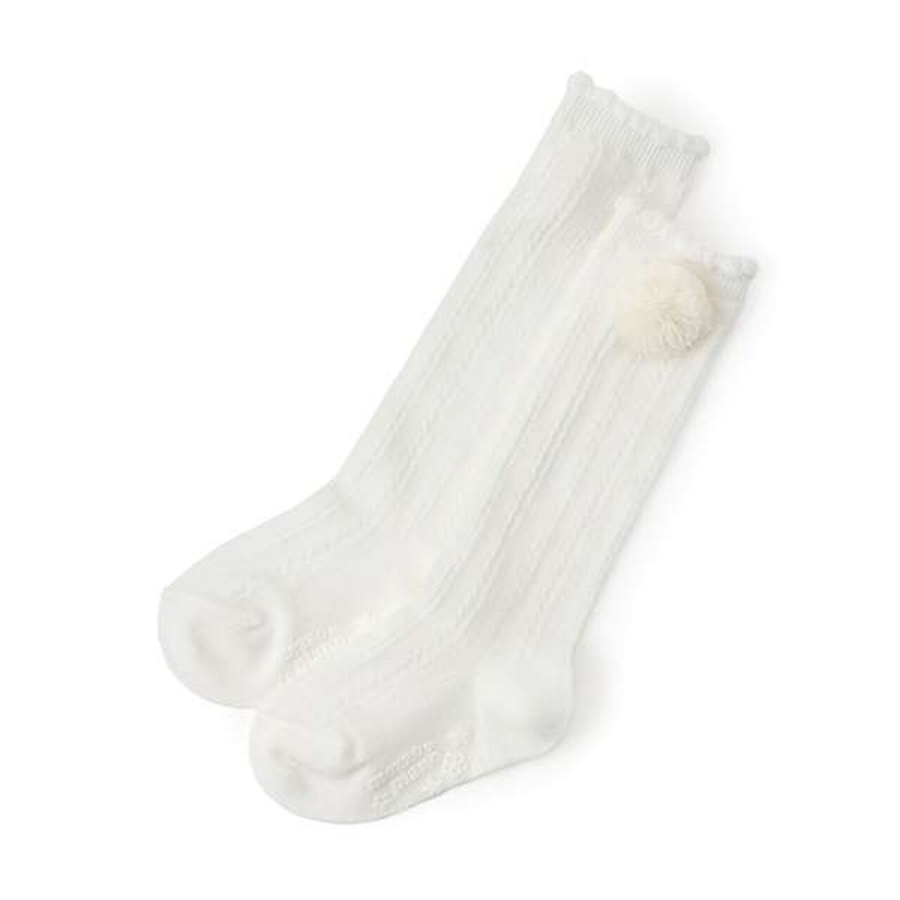 Bonten-Style Cable Knee-High Socks,Off white, large image number 0