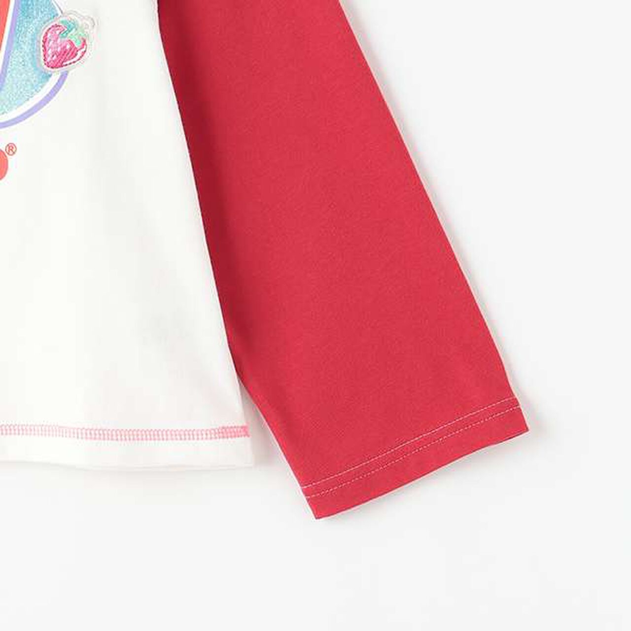 Reissued ♪ Color-Blocked 3/4 Sleeve Raglan T-Shirt,Red, large image number 4