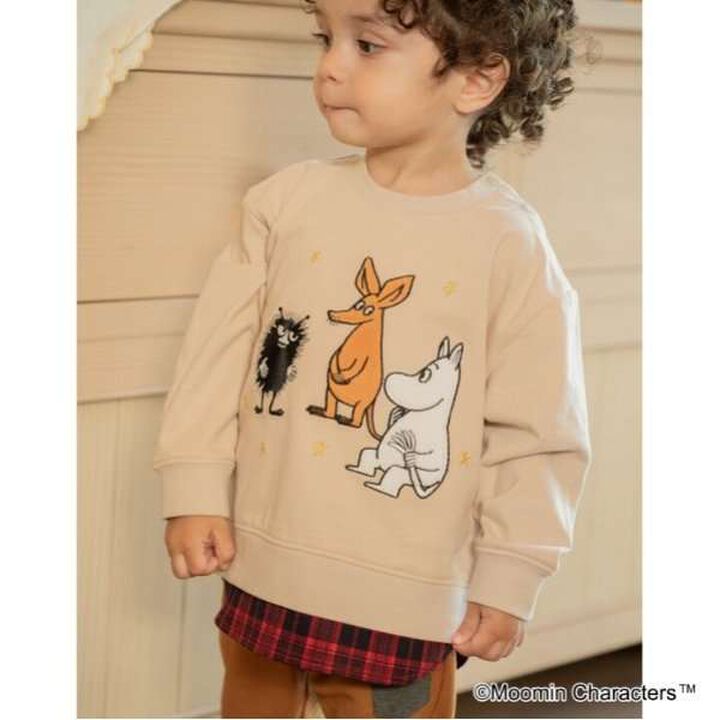 [MOOMIN] Long-Sleeve T-Shirt with Elbow Patches,Beige, medium image number 8