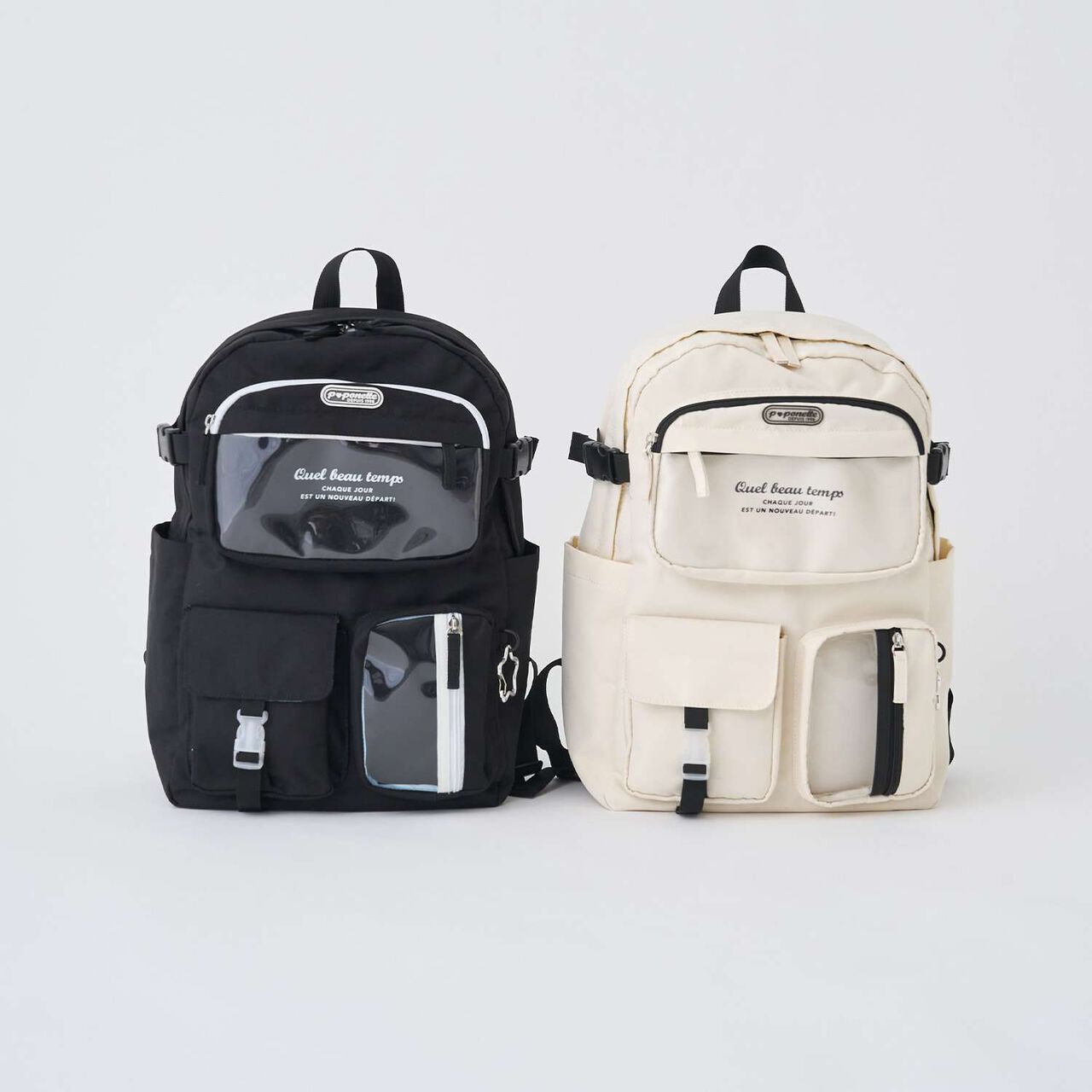 Casual Backpack with Charm,Black, large image number 23