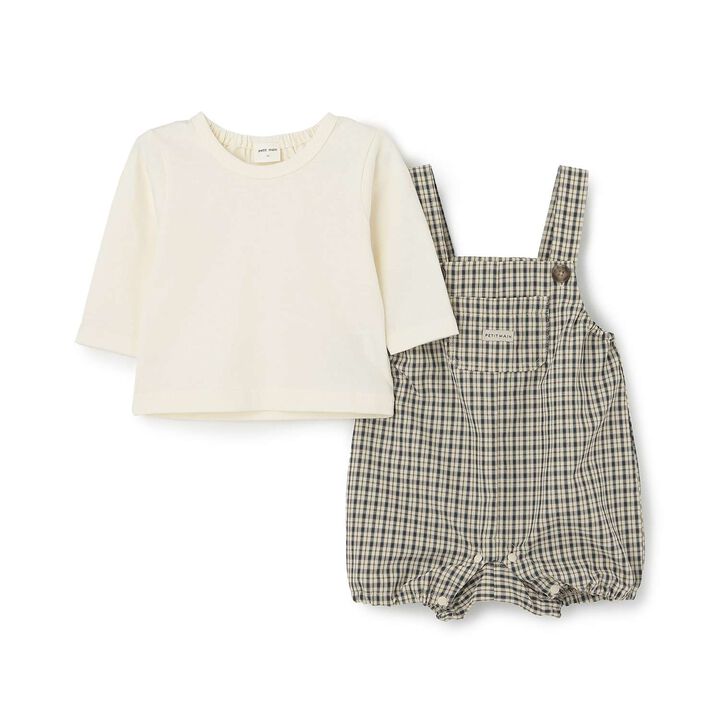 Checkered Overalls Set,Navy, medium image number 5