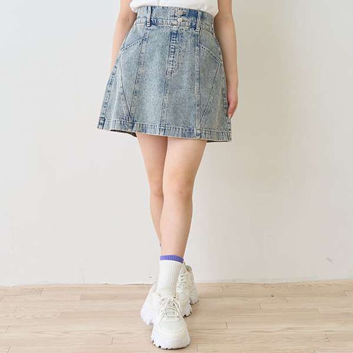 Chic Contrast Skirt,Blue, medium image number 0