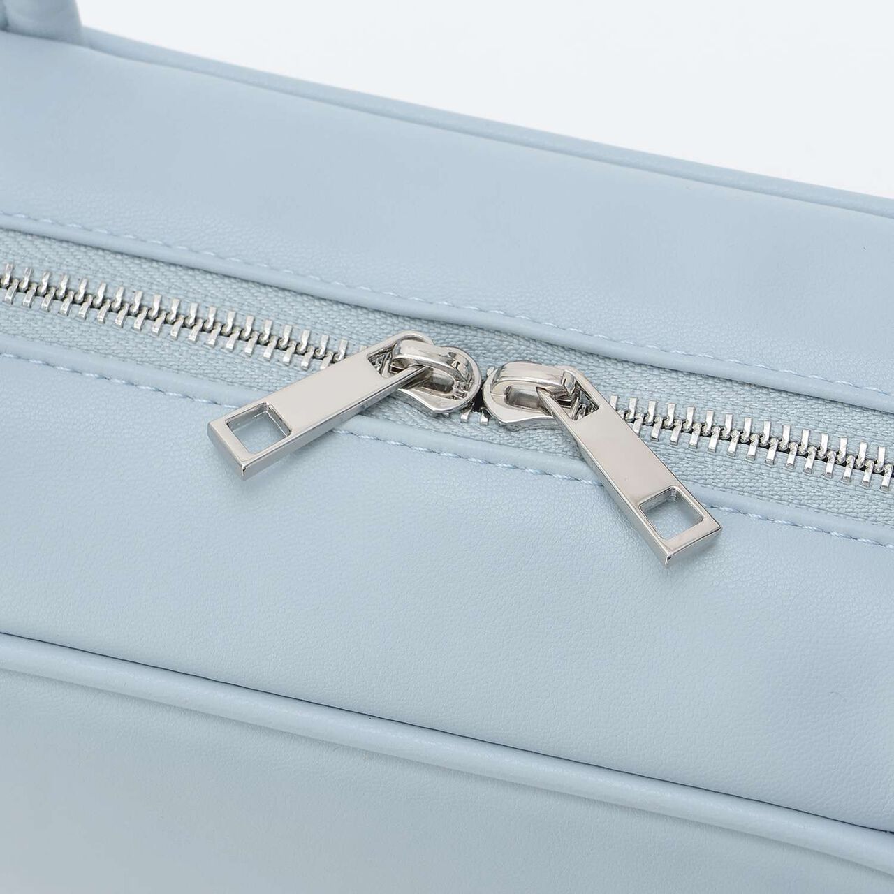 [Parent-Child Matching] Leather-Look Boston Bag,Sax blue, large image number 6