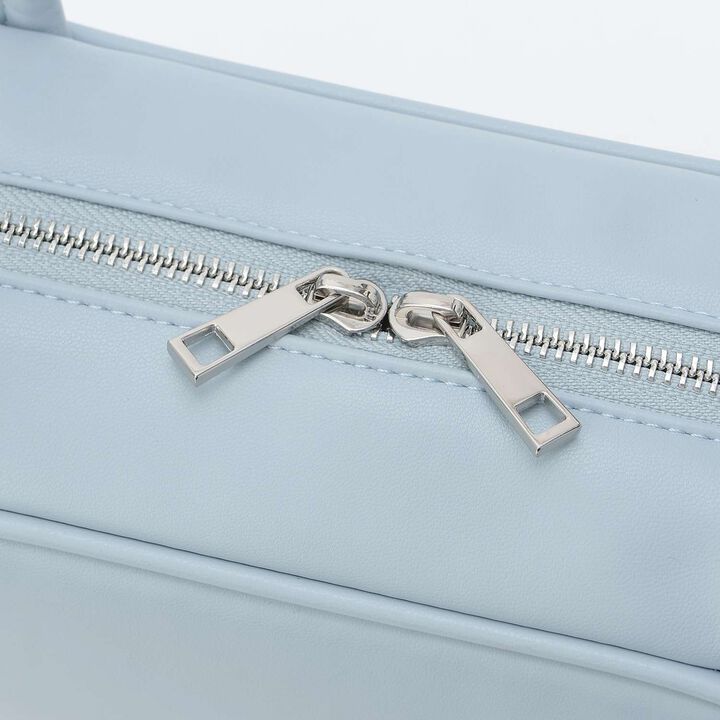 [Parent-Child Matching] Leather-Look Boston Bag,Sax blue, medium image number 6