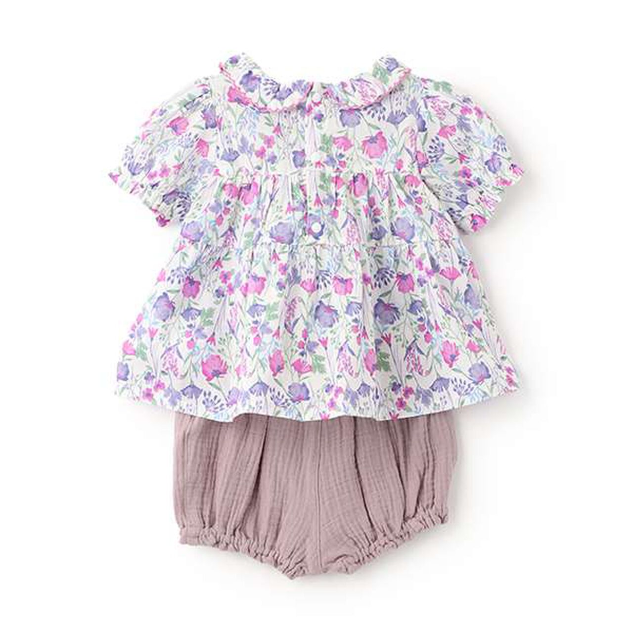 Floral Tunic Pants Set,Blue, large image number 8