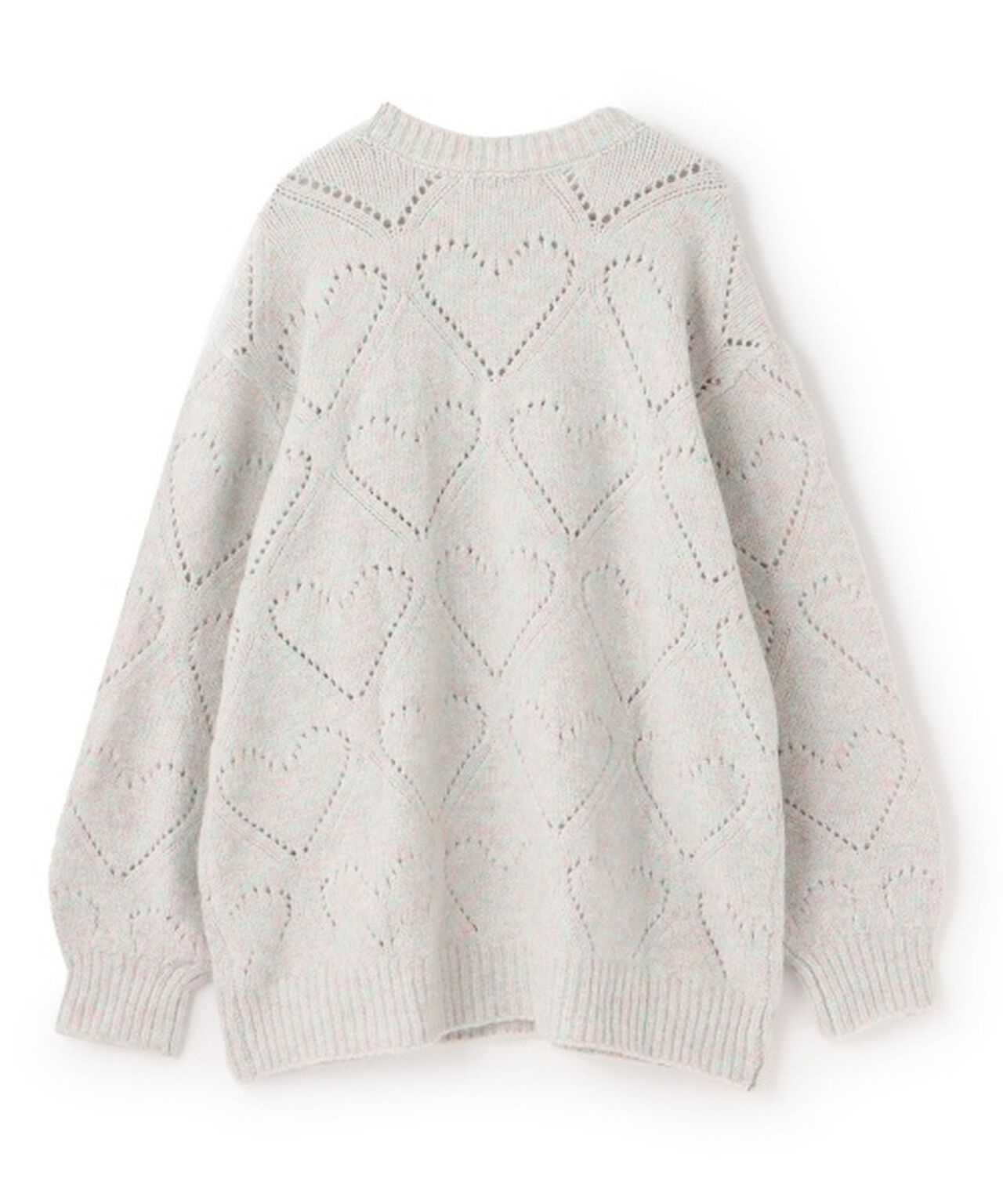 Heart Knit Mix Loose Knitwear [Korean Fashion],Red, large image number 5