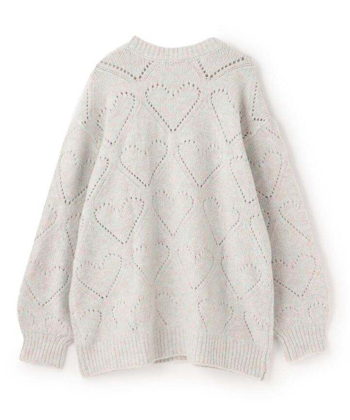 Heart Knit Mix Loose Knitwear [Korean Fashion],Red, medium image number 5