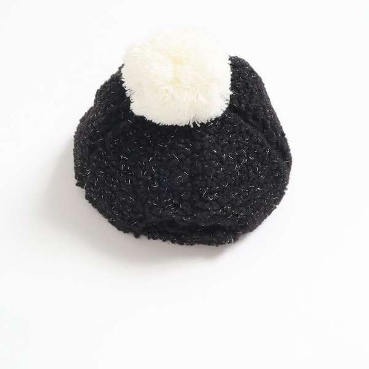 KP Deco Boa Fabric Cap with Pom-Pom (M-L),Black, medium image number 2