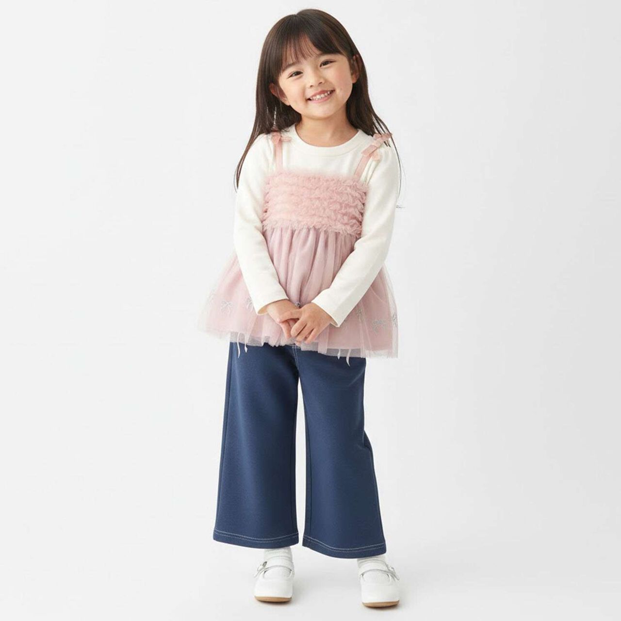 Ribbon Embroidery Tulle Docking Tunic,Charcoal gray, large image number 14