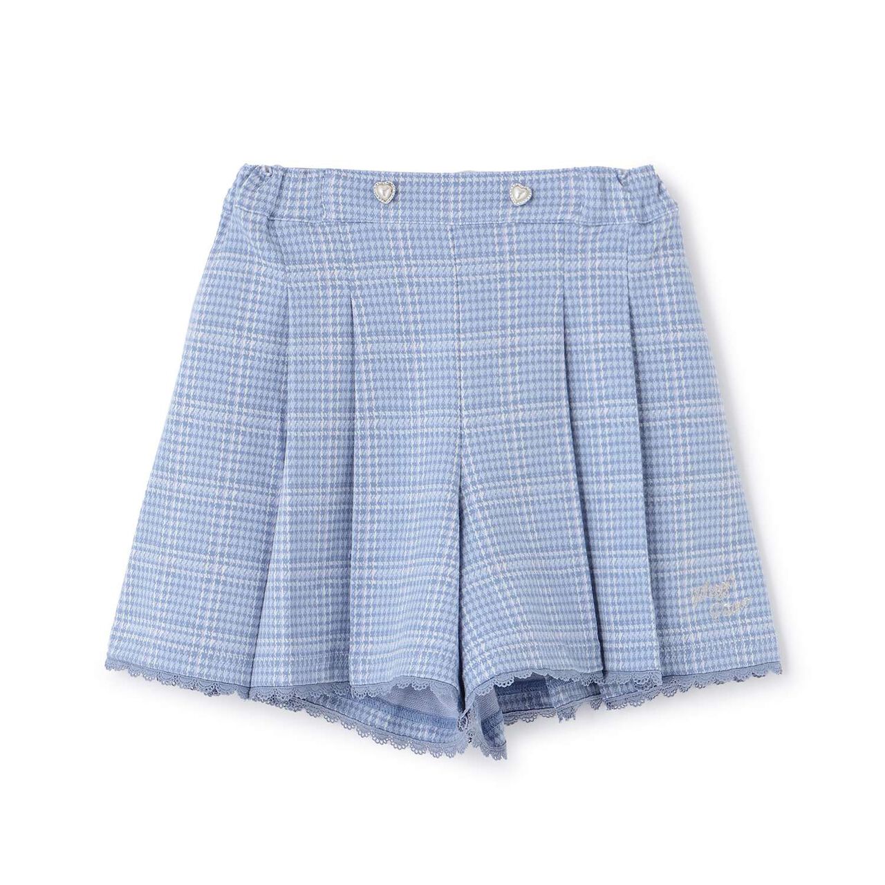 [Popular Item Restocked] [Not Available at Physical Stores] Cut Jacquard Check Tuck Culottes Skirt,Sax blue, large image number 0